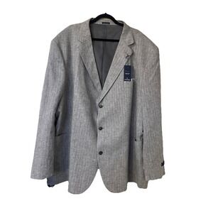 Stafford Linen Cotton Blazer Sport Coat Three Button Jacket 58L Preppy New $188